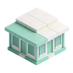 Isometric House Icon - 3D Mint Green Home Illustration