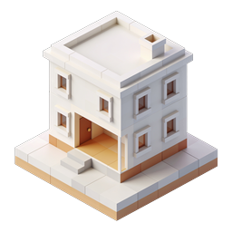 Isometric House 3D Icon - Modern Residential Building