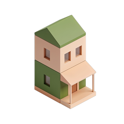 Ícone de Casa 3D Isométrico para Imobiliária e Propriedades