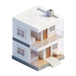 Isometric Modern House Icon - 3D Real Estate Illustration