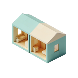 Isometric House Icon - Minimalist 3D Home Illustration