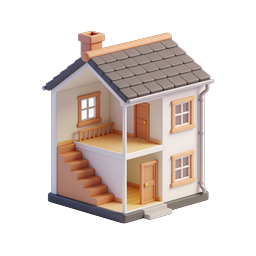 Isometric House Icon - 3D Cutaway Home Design
