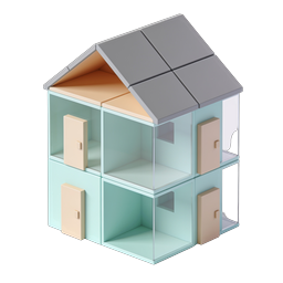 Icono de casa 3D isométrico | Ilustración de diseño de casa moderna