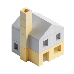 Isometrisches Haus-Icon - Geometrisches 3D-Hausdesign