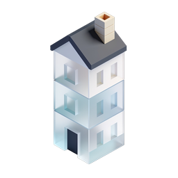 Isometrisches Haus-Icon - 3D Illustration eines modernen Gebäudes