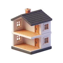 Isometric 3D House Icon for Real Estate and Home Apps