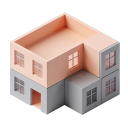 Icona casa isometrica - Illustrazione di edificio 3D moderno