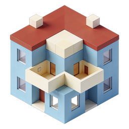 等轴测 3D 房屋图标 | 现代房地产物业图形