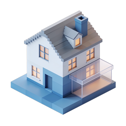 Isometrisches Haus-Icon - 3D Immobilien-Grafik