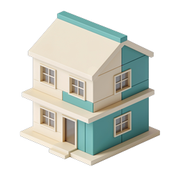 Icône de maison isométrique - Illustration de maison miniature 3D