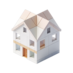 Modern Isometric House Icon | 3D Real Estate Icon