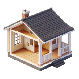 Isometrisches Haus-Icon - 3D Hausquerschnitt