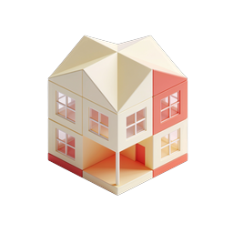 Ícone de casa 3D isométrico para imobiliária e propriedades