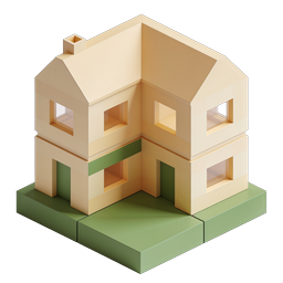 Icona casa isometrica - Illustrazione edificio casa 3D