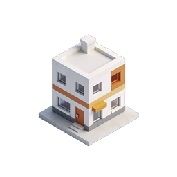 Isometrisches Haus-Icon - 3D-Illustration eines Wohngebäudes