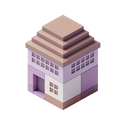 Isometric House Icon - 3D Pastel Building Illustration