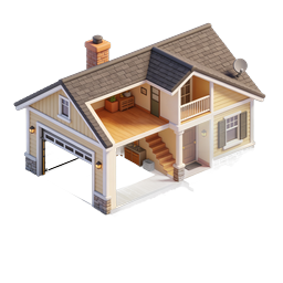 Isometric House Icon - 3D Cutaway Home Illustration