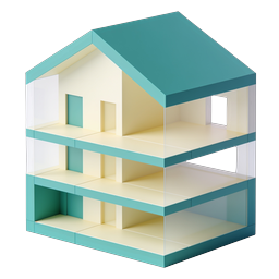 Isometric 3D House Icon - Modern Architecture Design