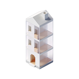 Icono de casa 3D isométrico - Diseño de casa miniatura moderna