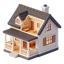 Icona di casa isometrica - Grafica immobiliare 3D
