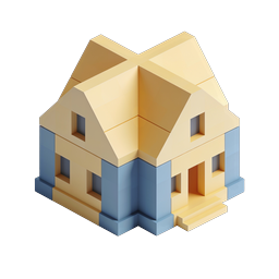 Isometric House Icon - Modern 3D Residential Building