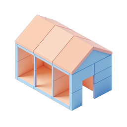 Icono de modelo 3D de casa isométrica - Diseño de arquitectura moderna