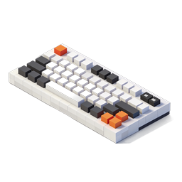 Isometric 3D Keyboard Icon - Voxel-Style Tech Graphic
