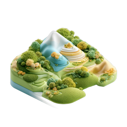 Isometric 3D Landscape Mountain Diorama Icon