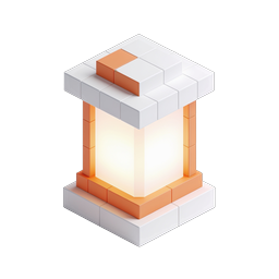 Isometric Lantern Icon - 3D Glowing Light Design
