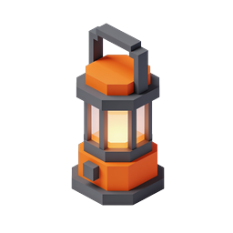 Isometric Lantern Icon - 3D Camping Light Illustration