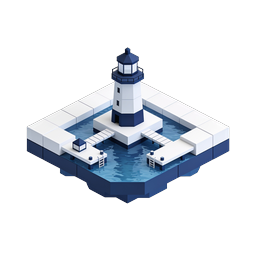 Isometric Lighthouse 3D Icon | Maritime Navigation