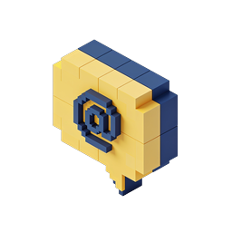 Isometric 3D Message Bubble Voxel Icon