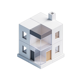 Isometric Modern House Icon | 3D Architecture Design