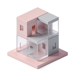Isometric Modular House 3D Icon - Modern Architecture Design