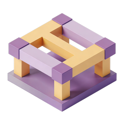 Isometric Modular Structure 3D Icon