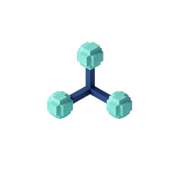 Isometric Molecule Network 3D Icon | Voxel Style