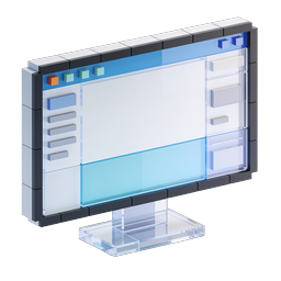 Isometric Monitor Dashboard Icon | 3D UI Design