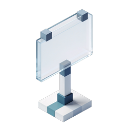 Isometric Glass Monitor Display Icon | 3D Tech Icon