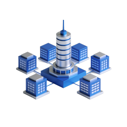 Isometric Network Hub Icon | 3D Central Server Tower