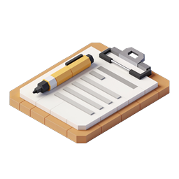 Isometric Notepad with Pen 3D Icon for Productivity