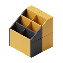 Icona organizer da scrivania isometrico | Archiviazione 3D