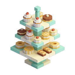 Isometrisches Gebäckdisplay-Icon | Kuchen- & Dessert-Kollektion