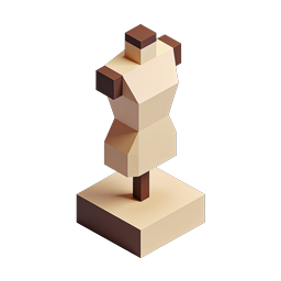 Ícone de escultura de peão isométrico - Design de bloco 3D geométrico