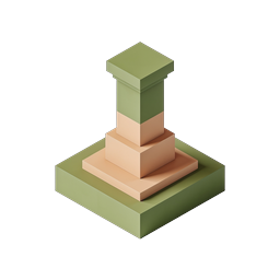 Biểu tượng bệ đỡ phân tầng Isometric - Thiết kế đài kỷ niệm 3D