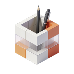 Isometric Pencil Holder Icon - 3D Office Supplies