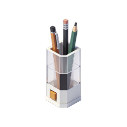 Isometric Pencil Holder Icon - Stationery 3D Illustration