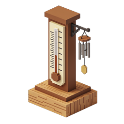 Isometric Pendulum Clock with Wind Chimes Icon