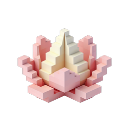 Isometric Pixel Pyramid 3D Icon | Pastel Block Structure