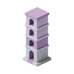 Isometric Purple Tower 3D Icon | Stacked Building