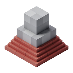 Isometric Pyramid Block Stack Icon | 3D Geometric Design